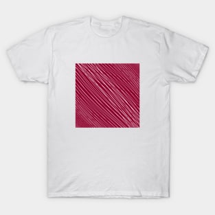 Striped-pattern, red, white, simple, minimal, minimalist, lined-pattern, stripe, modern, trendy, basic, digital, pattern, abstract, lines, line, line-art, jewel-color, T-Shirt